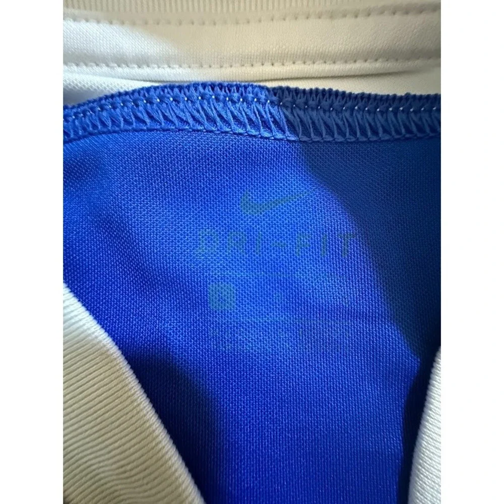 Brazilian GENOA Soccer Academy #17 Nike DRI-FIT Jersey Boys L Blue Short Sleeve.